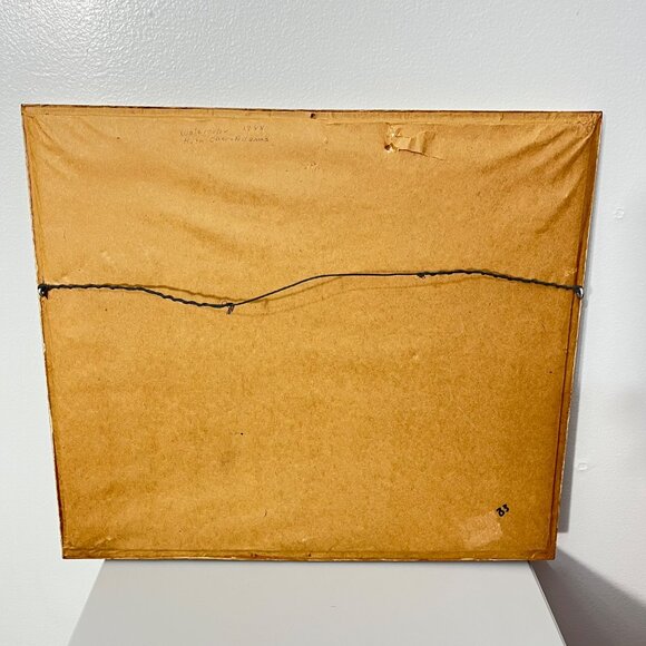 Framed Winter Scene Watercolor Painting By Ruth Ober-Adams 1988 With Rustic Wood - Picture 2 of 3